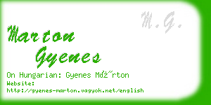 marton gyenes business card